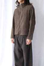 画像をギャラリービューアに読み込む, SHRUNKEN FULLZIP POLO / BROWN SPARSE BUCKLE WEAVE