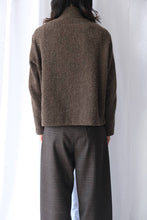 画像をギャラリービューアに読み込む, SHRUNKEN FULLZIP POLO / BROWN SPARSE BUCKLE WEAVE