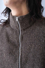 画像をギャラリービューアに読み込む, SHRUNKEN FULLZIP POLO / BROWN SPARSE BUCKLE WEAVE
