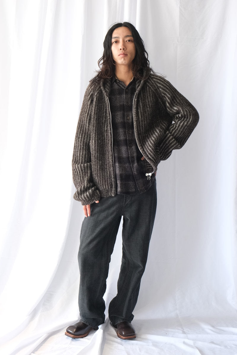 OUR LEGACY | FULL ZIP HOOD / DORF CHECK HAIRY WOOL フルジップ