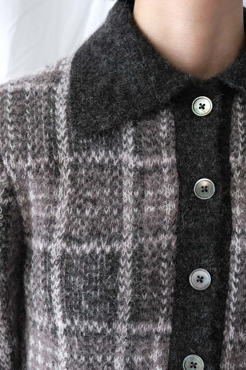 MAZZY POLO / GRAND CHECK FUZZY ALPACA