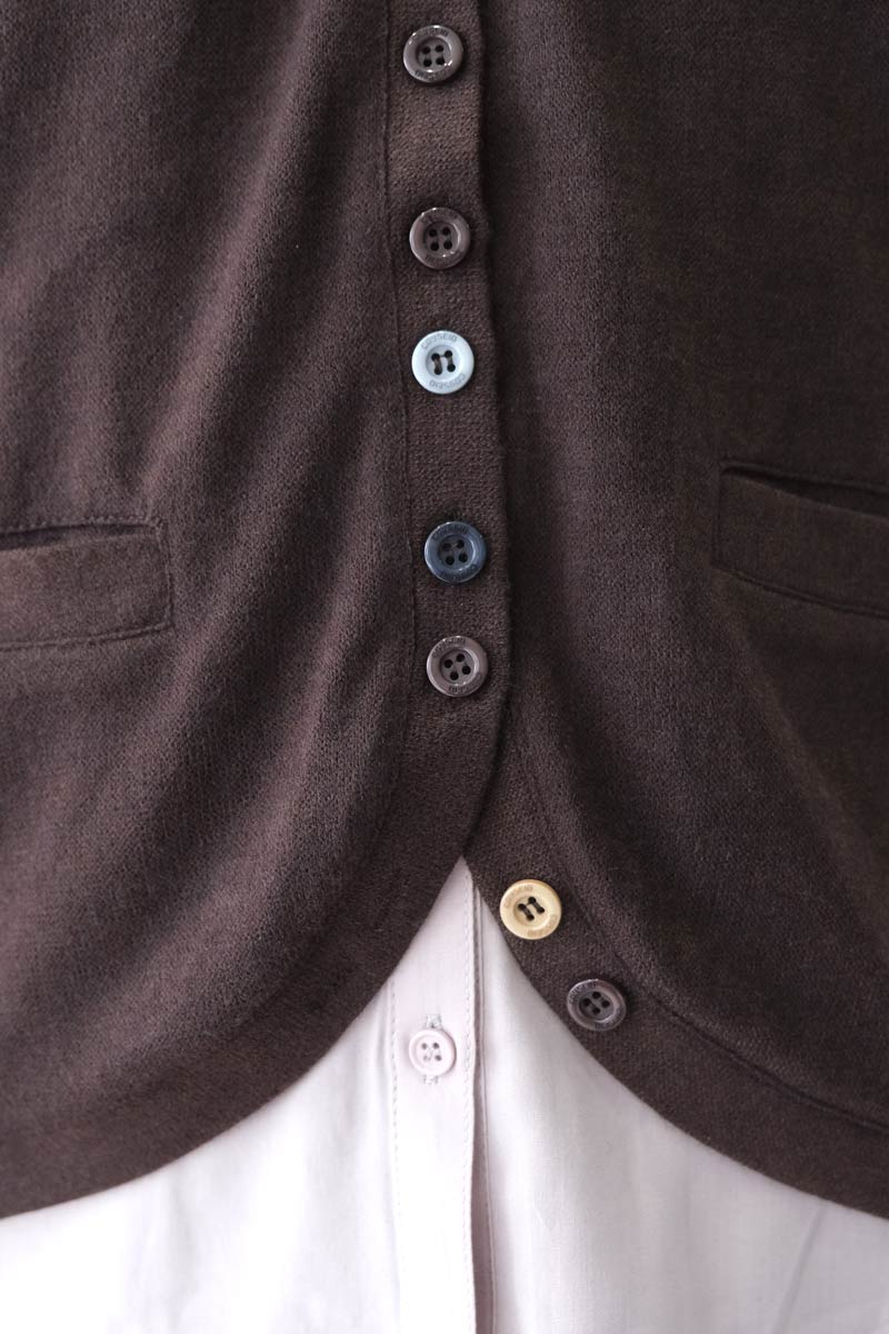LAYERED SHIRT CARDIGAN / BROWN