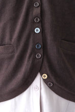 画像をギャラリービューアに読み込む, LAYERED SHIRT CARDIGAN / BROWN
