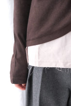 画像をギャラリービューアに読み込む, LAYERED SHIRT CARDIGAN / BROWN