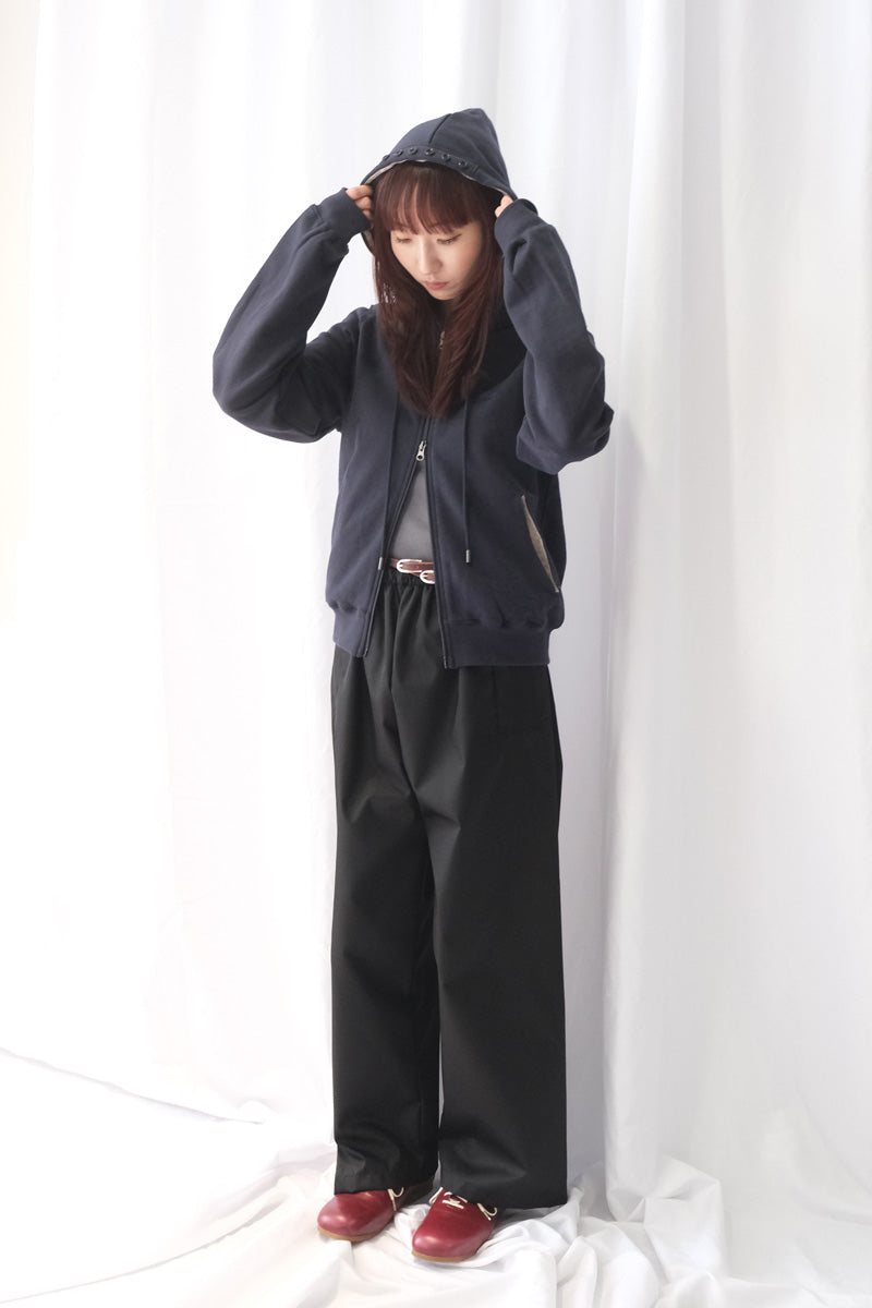 FLOWER POINT ZIP-UP HOODIE / NAVY