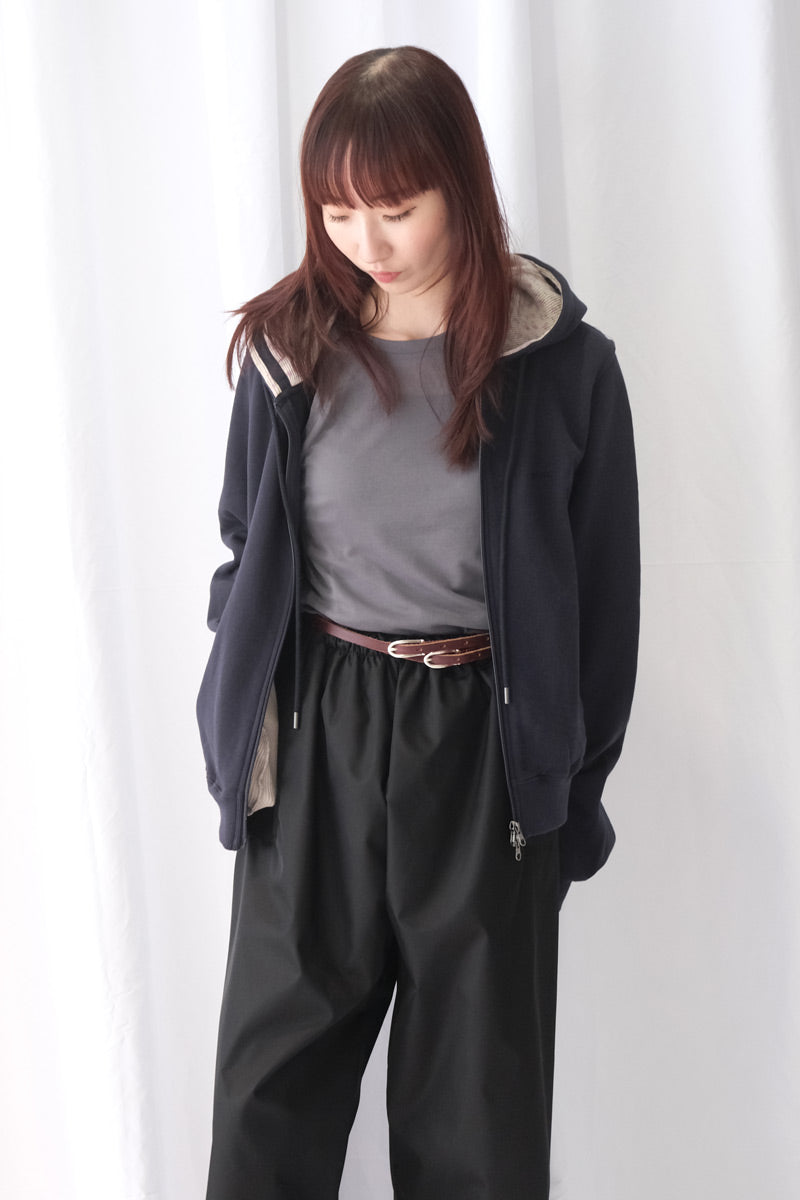 FLOWER POINT ZIP-UP HOODIE / NAVY