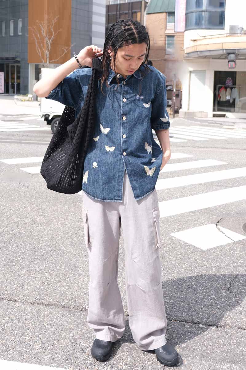 BEYOND SHIRT SHORTSLEEVE / WESTEM BLUE BUTTERFLY
