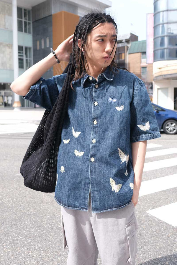 BOX SHIRT SHORT SLEEVE / DUSTY LILAC COATED VOILE 