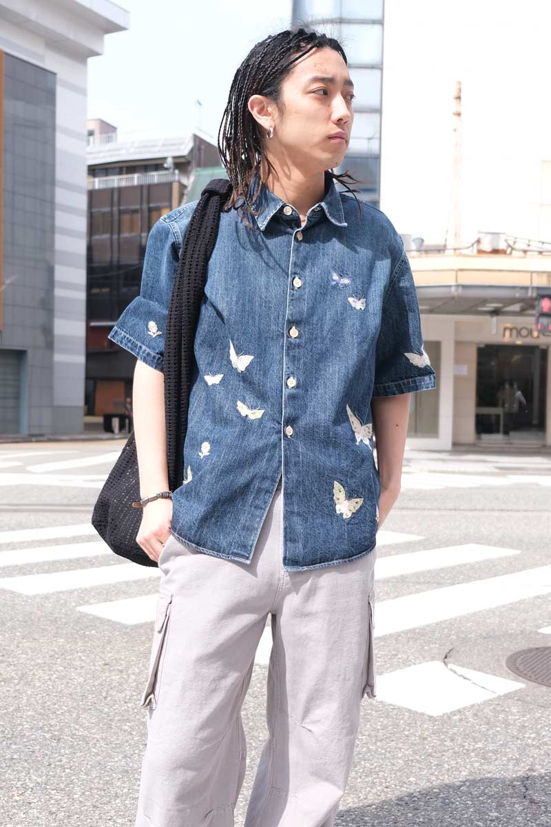 BEYOND SHIRT SHORTSLEEVE / WESTEM BLUE BUTTERFLY