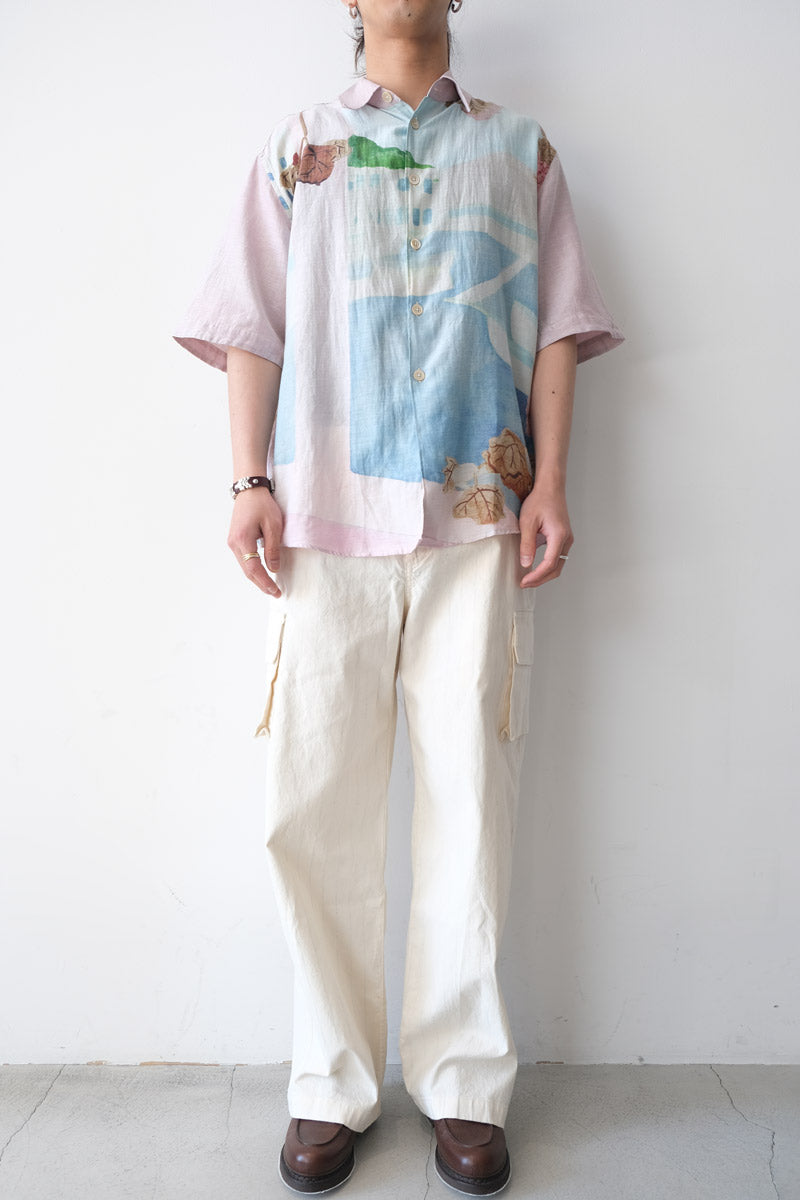BEYOND SHIRT SHORTSLEEVE / MARINA VISTA PRINT COTTON SILK
