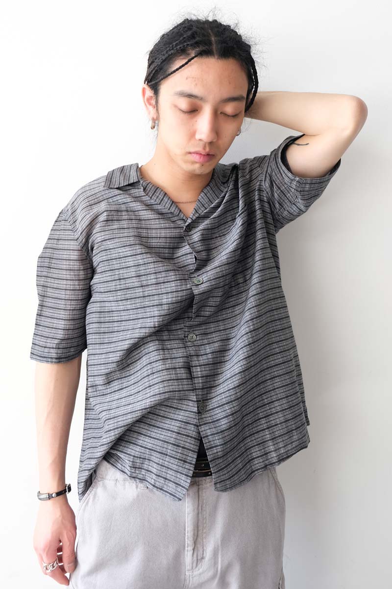 HEUSEN SHIRT SHORTSLEEVE / ICNIC CHECK COTTON SILK