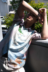 BEYOND SHIRT SHORTSLEEVE / MARINA VISTA PRINT COTTON SILK