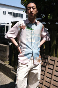 BEYOND SHIRT SHORTSLEEVE / MARINA VISTA PRINT COTTON SILK