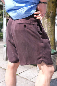 HIGHDENSITY CUPRO GURKHA SHORTS / BORDEAUX
