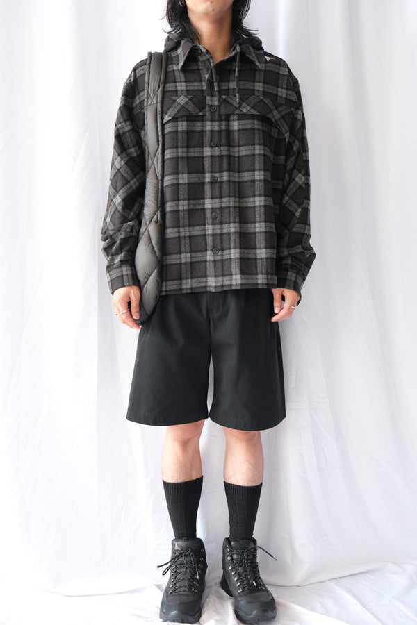 LOGGER WOOL CHECK LONG SLEEVE SHIRT  / ANTHRACITE
