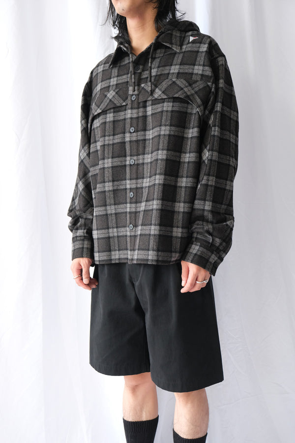 LOGGER WOOL CHECK LONG SLEEVE SHIRT  / ANTHRACITE
