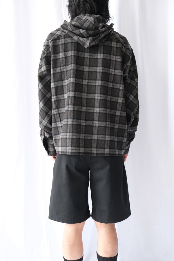 LOGGER WOOL CHECK LONG SLEEVE SHIRT  / ANTHRACITE