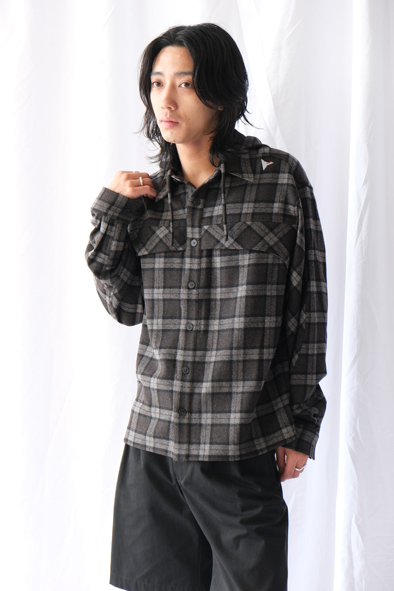 LOGGER WOOL CHECK LONG SLEEVE SHIRT  / ANTHRACITE