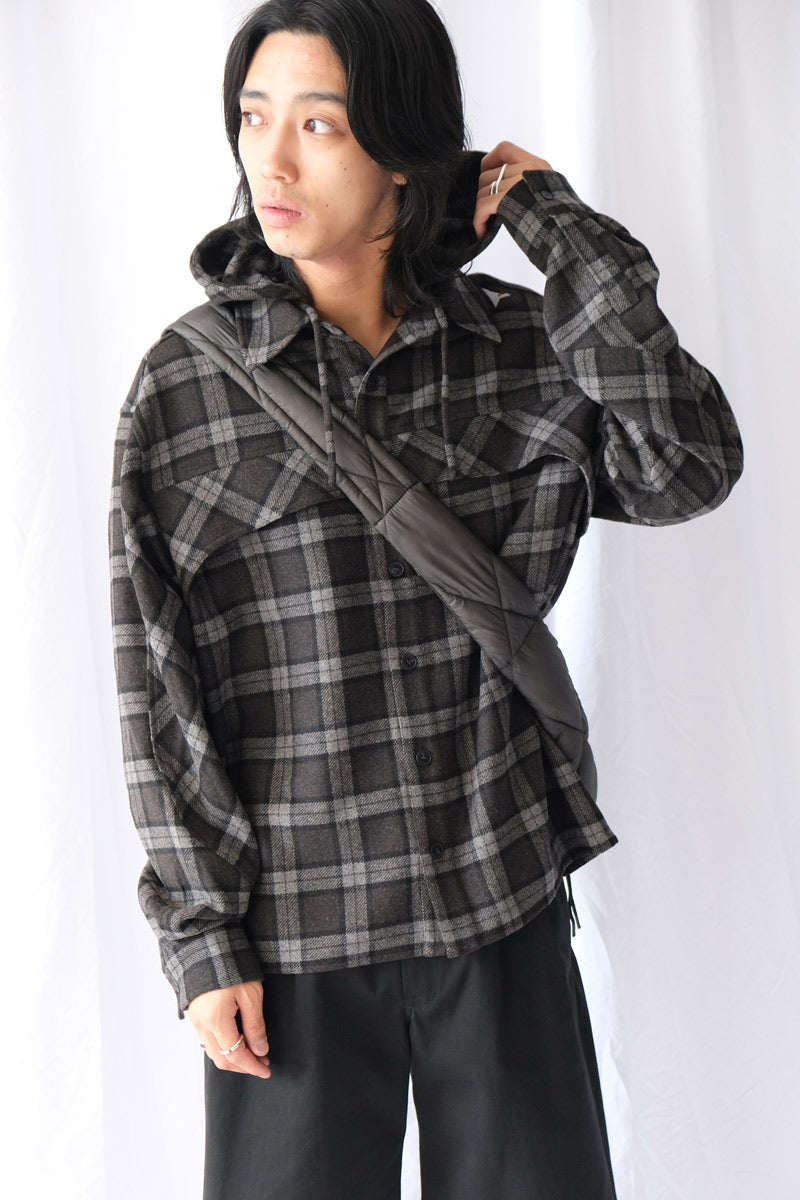 LOGGER WOOL CHECK LONG SLEEVE SHIRT  / ANTHRACITE