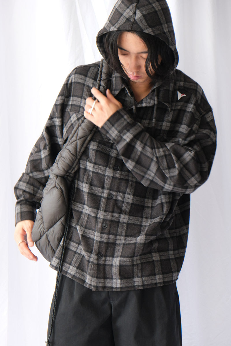 LOGGER WOOL CHECK LONG SLEEVE SHIRT  / ANTHRACITE