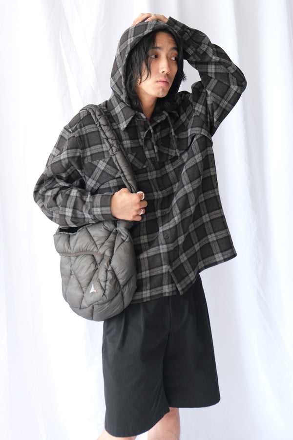 LOGGER WOOL CHECK LONG SLEEVE SHIRT  / ANTHRACITE