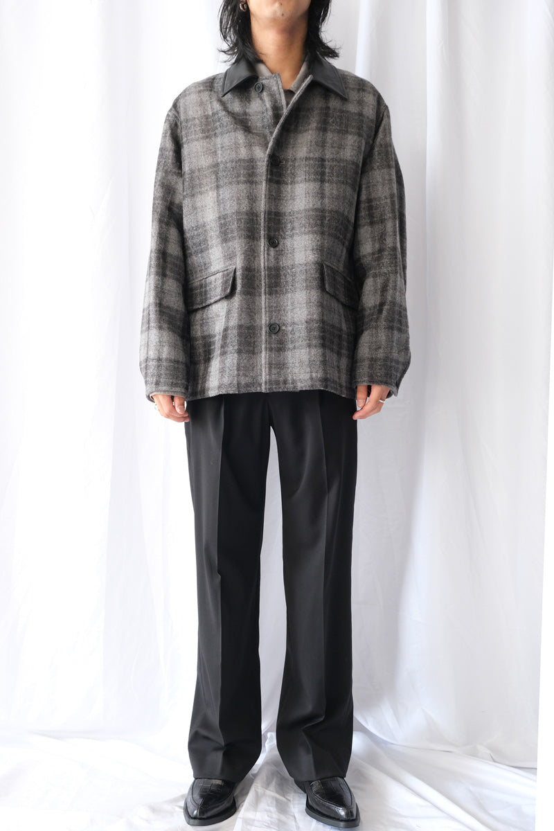 NEEDLE PUNCH CHECK COVERALL / GREY