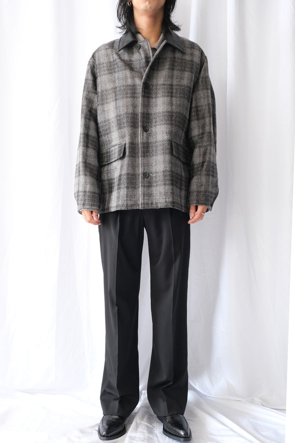 NEEDLE PUNCH CHECK COVERALL / GREY