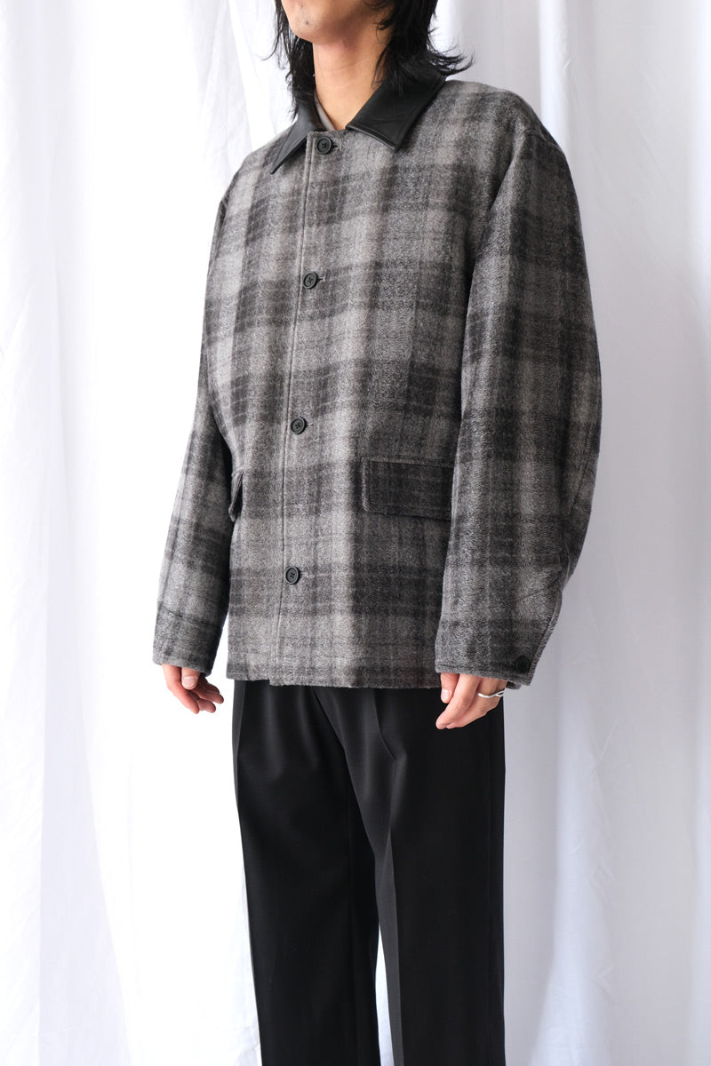 NEEDLE PUNCH CHECK COVERALL / GREY