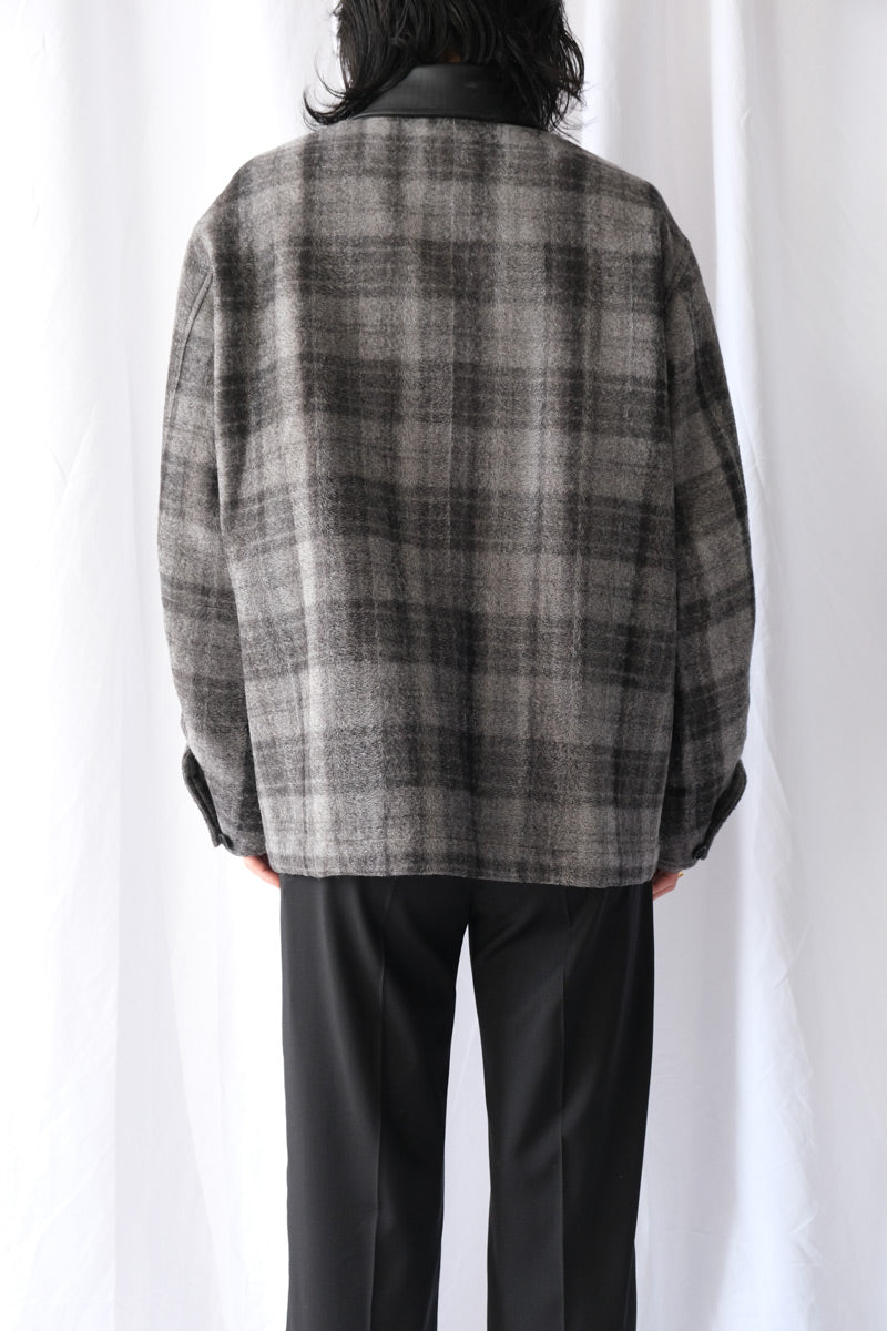 NEEDLE PUNCH CHECK COVERALL / GREY