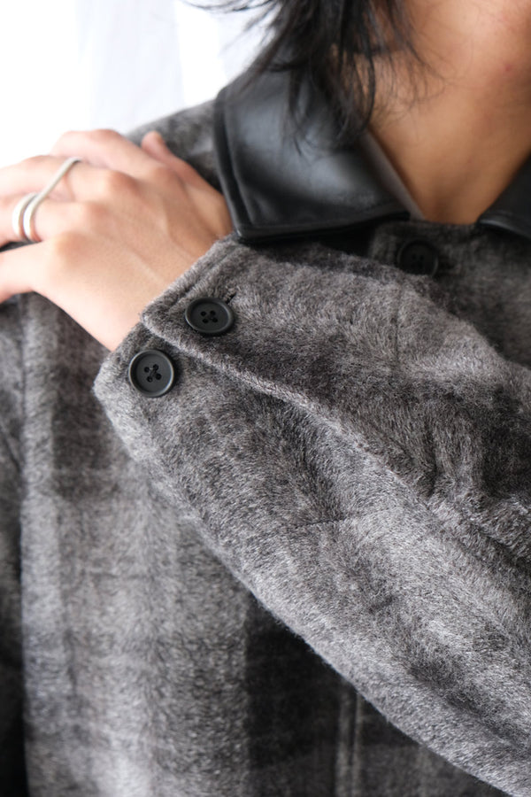 NEEDLE PUNCH CHECK COVERALL / GREY