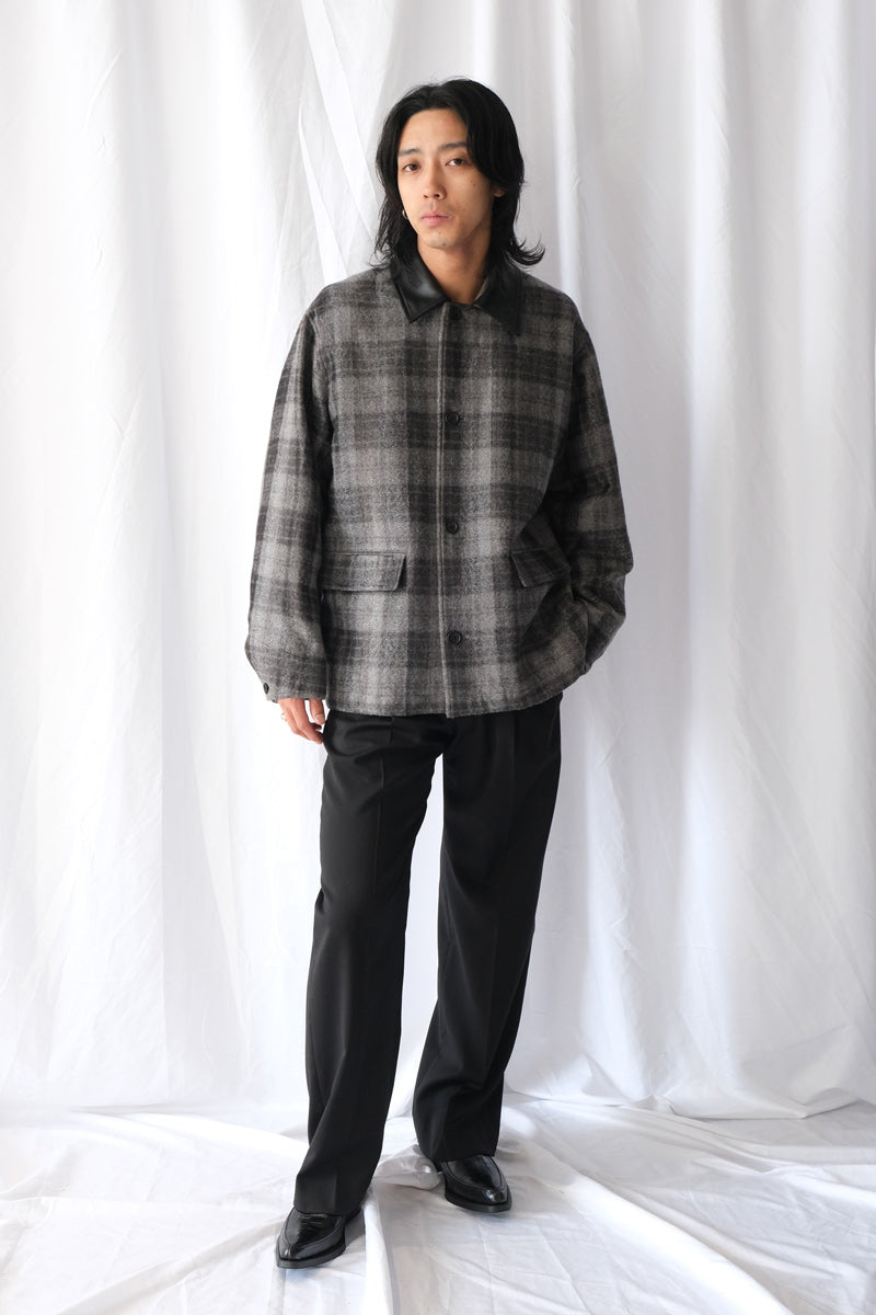 NEEDLE PUNCH CHECK COVERALL / GREY