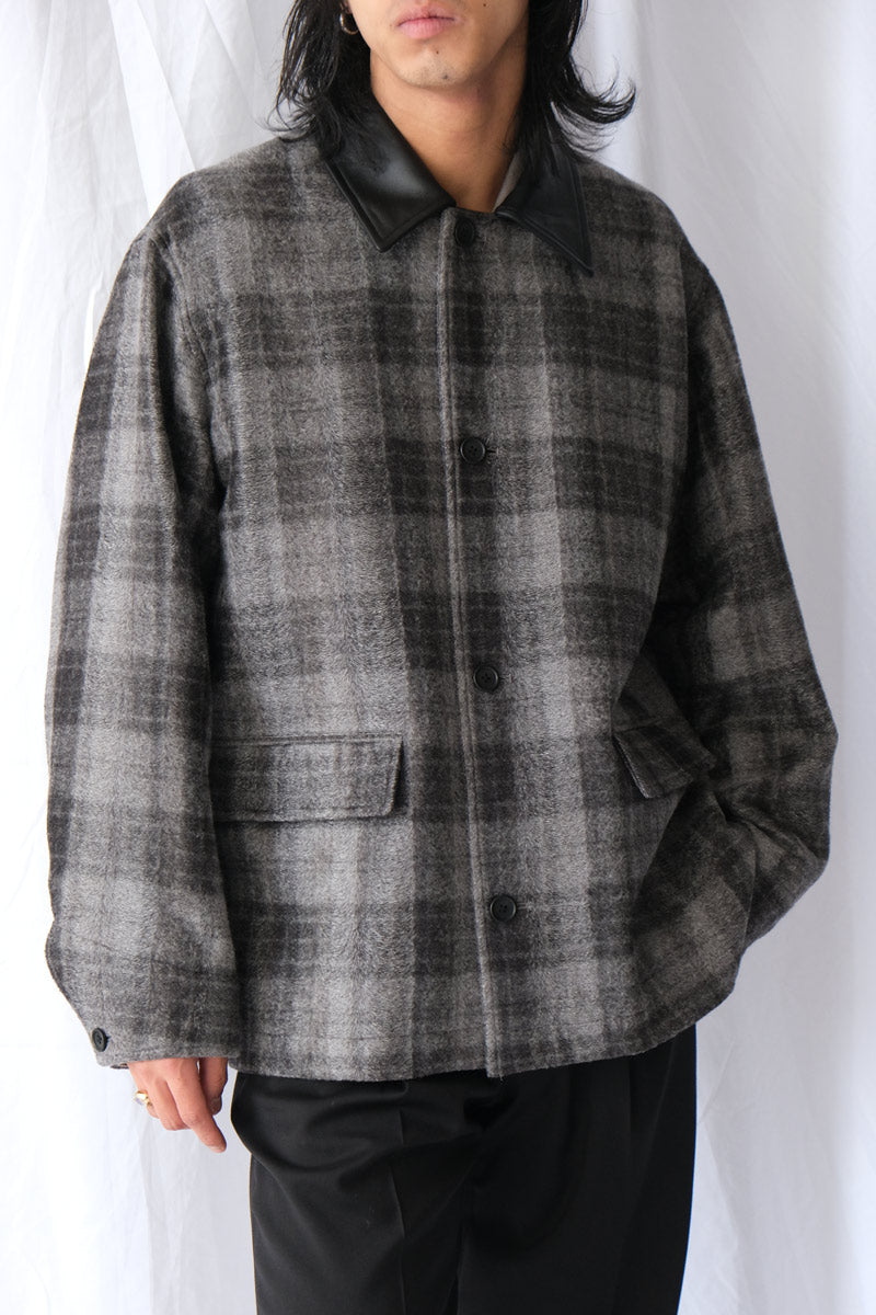 NEEDLE PUNCH CHECK COVERALL / GREY