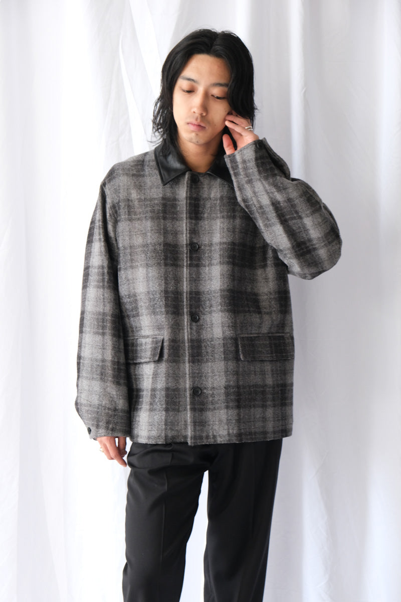 NEEDLE PUNCH CHECK COVERALL / GREY