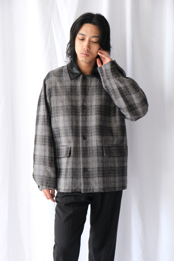 NEEDLE PUNCH CHECK COVERALL / GREY