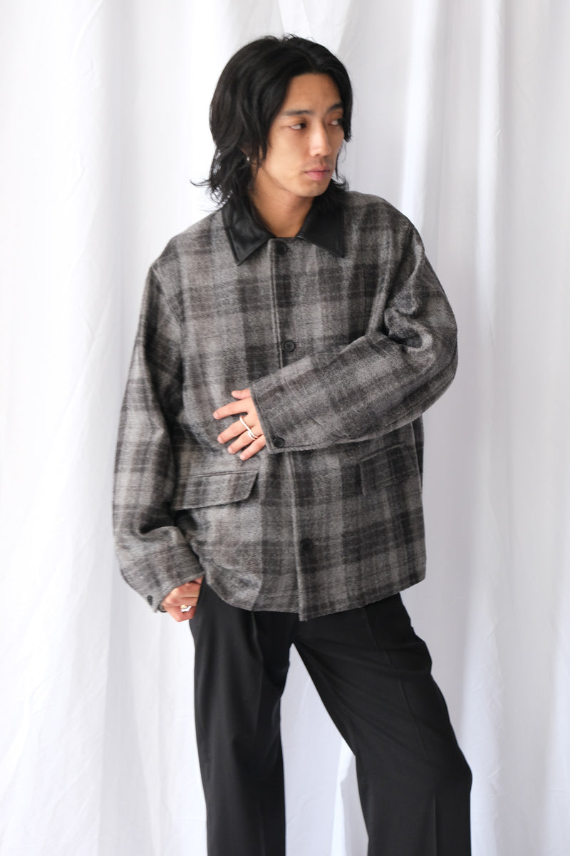NEEDLE PUNCH CHECK COVERALL / GREY