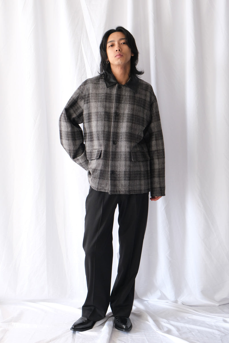 NEEDLE PUNCH CHECK COVERALL / GREY