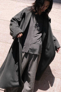 S17 NO.65 HEAVY WOOL OVERSIZED COAT / GREEN [金沢店]