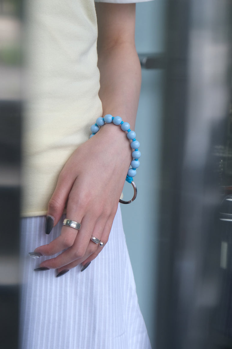 PERLEN SHORT KEYHOLDER / PASTELBLUE-TURQUISE