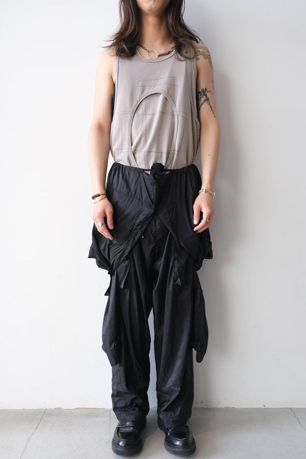 CIRCLE CUTTING FADE LAYERED TANKTOP .13 / SAND GREGE