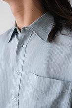Load image into Gallery viewer, ROOM SHIRT / BLUE SILK STRIPE