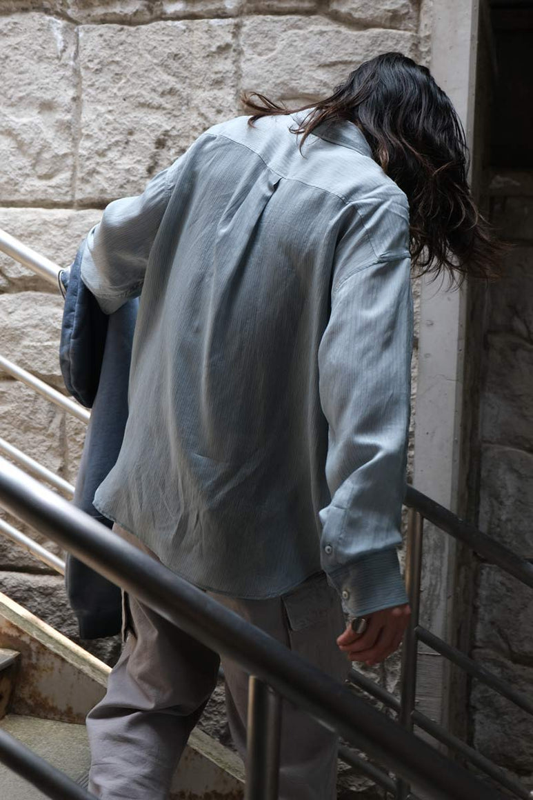 ROOM SHIRT / BLUE SILK STRIPE
