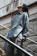 Load image into Gallery viewer, ROOM SHIRT / BLUE SILK STRIPE