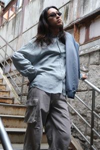 ROOM SHIRT / BLUE SILK STRIPE