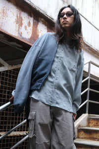 ROOM SHIRT / BLUE SILK STRIPE