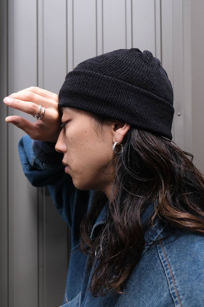 COMESANDGOES | 和紙 5G STANDARD KNIT / BLACK 5ゲージ和紙ニット