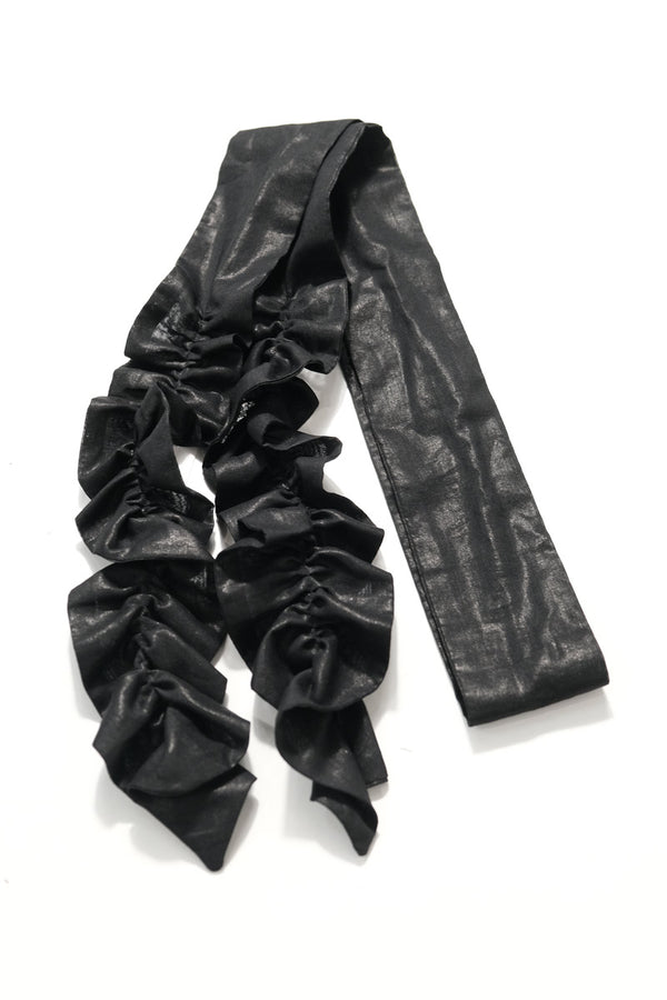 GATHERED TIE / BLACK INK CHINTZED MUSSOLA [20%OFF]