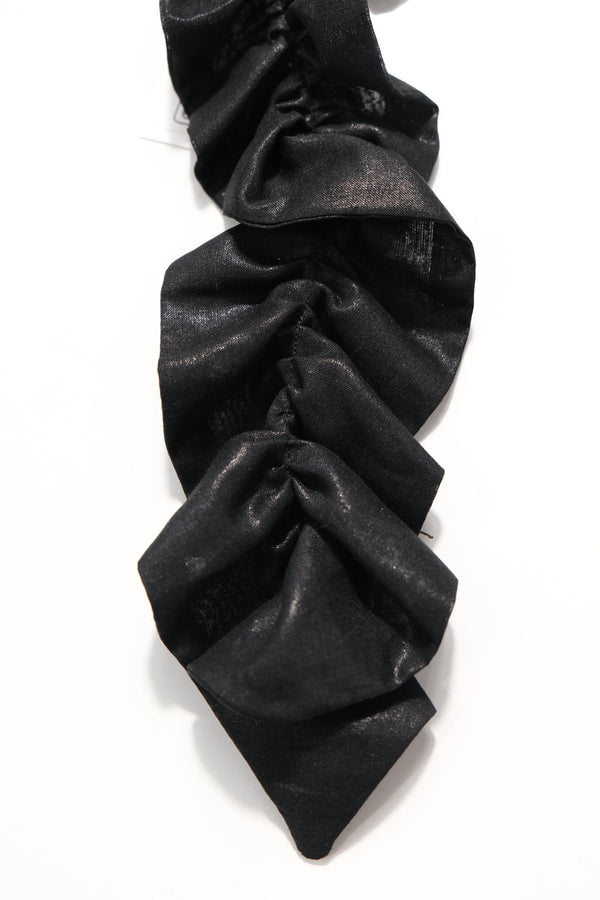 GATHERED TIE / BLACK INK CHINTZED MUSSOLA [20%OFF]