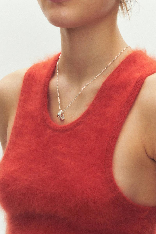 JUNIO NECKLACE / 925 STERLING SILVER/RAINBOW MOONSTONE