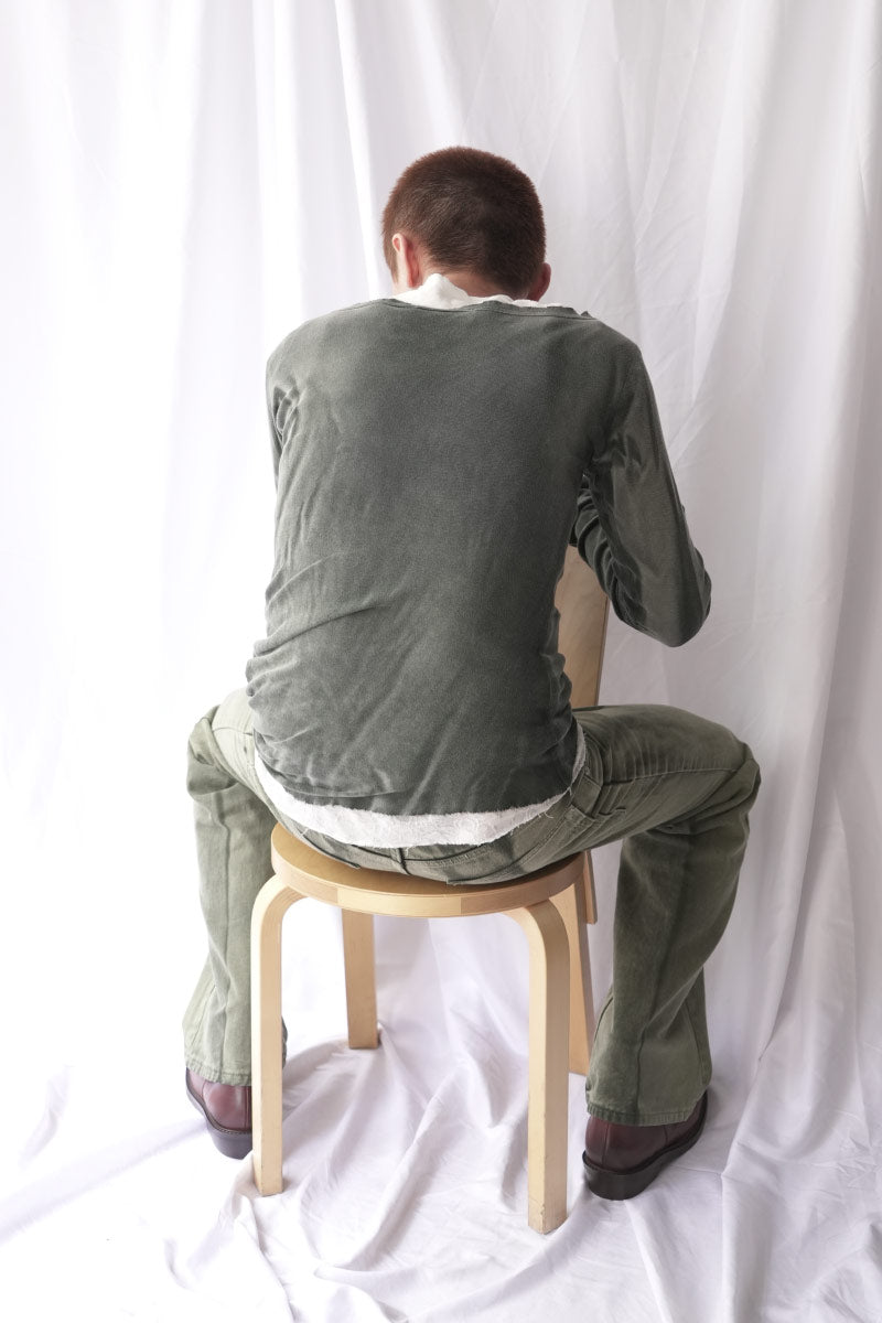 MOSS FOG BANANA TOP / WASHED DARK GREEN