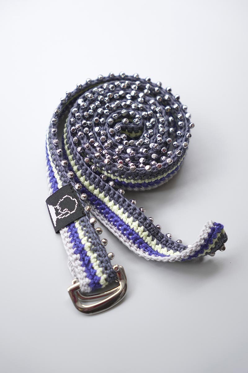 HAND CROCHET BEADED BELT / MULTI [20%OFF]